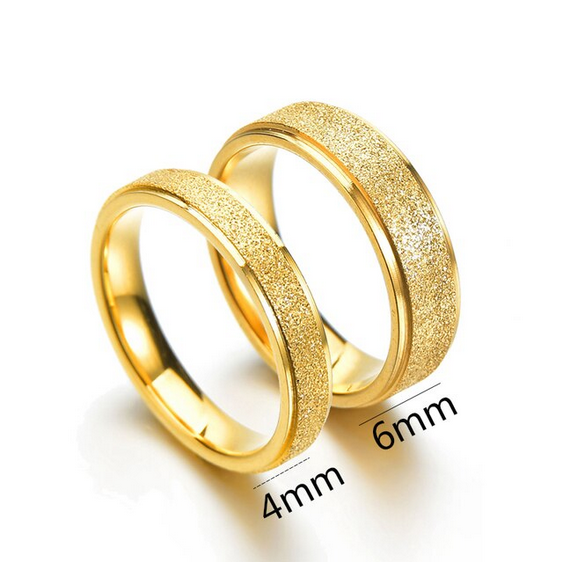 Obrączka złota efekt brokatu - 6mm - stal chirurgiczna