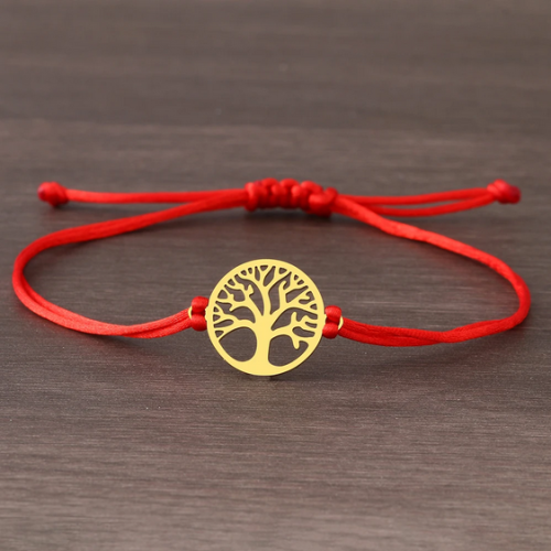 Bransoletka drzewko szczęścia na czerwonym sznureczku