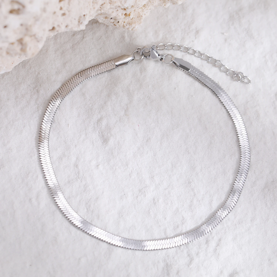 Bransoletka żmijka na kostkę - stal chirurgiczna