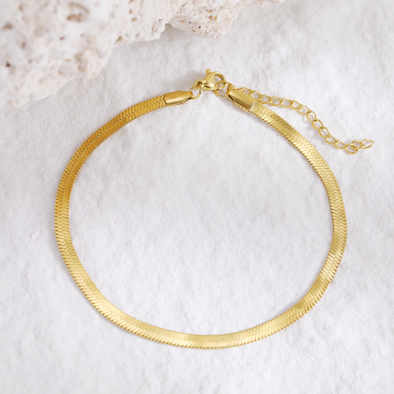 Bransoletka żmijka na kostkę - stal chirurgiczna