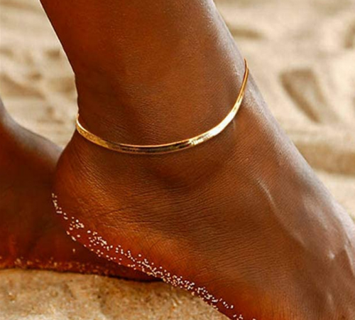 Bransoletka żmijka na kostkę - stal chirurgiczna