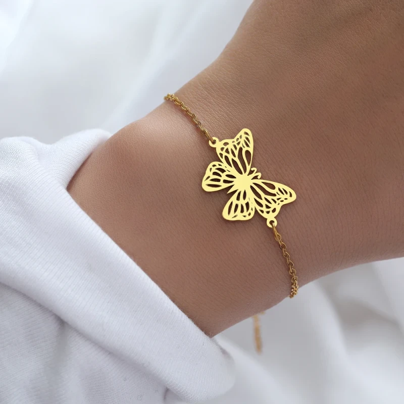 Bransoletka ze stali nierdzewnej motyl