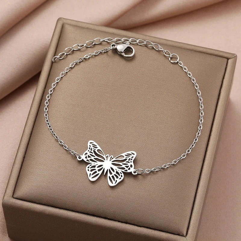 Bransoletka ze stali nierdzewnej motyl