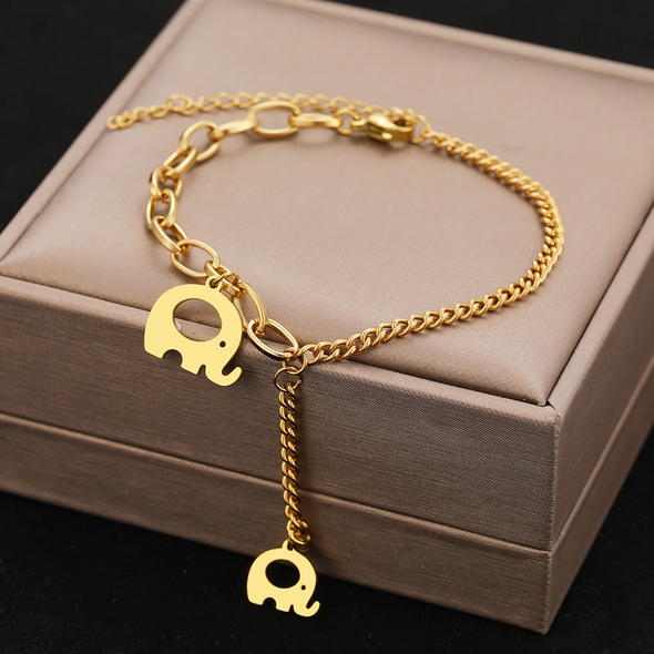 Bransoletka ze stali nierdzewnej słoń słonik