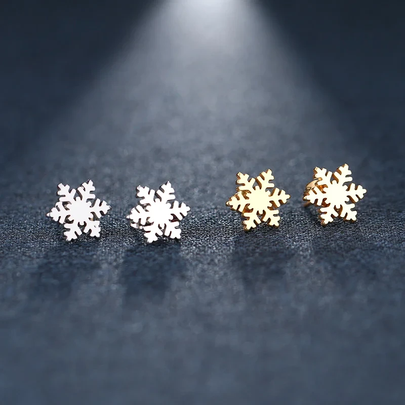 Kolczyki śnieżynki - stal chirurgiczna