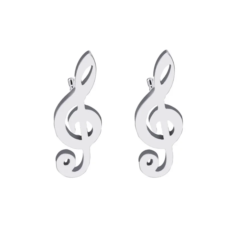 Kolczyki klucz wiolinowy nutka - stal chirurgiczna