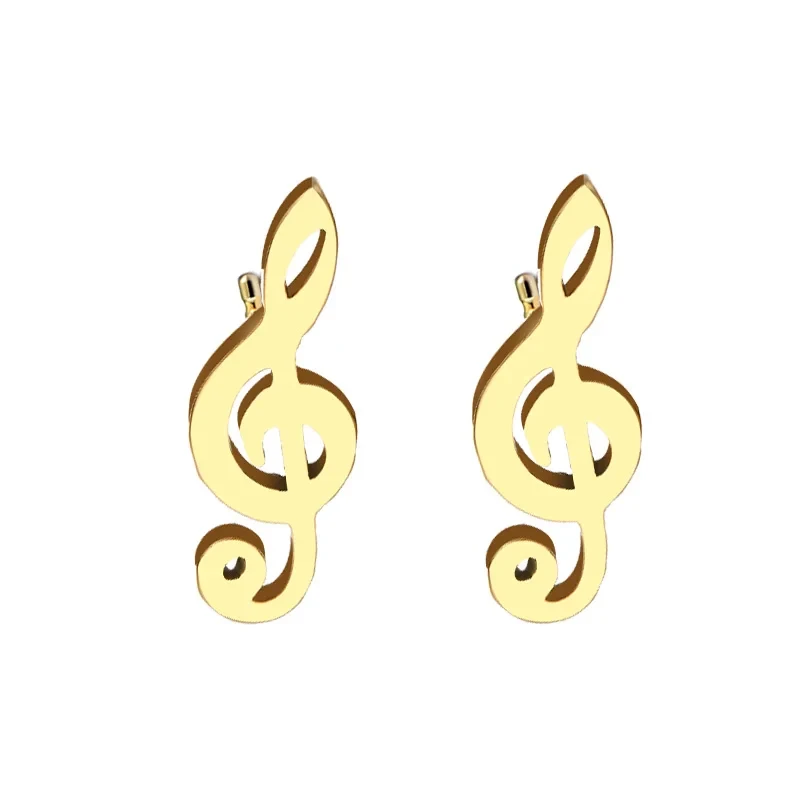 Kolczyki klucz wiolinowy nutka - stal chirurgiczna