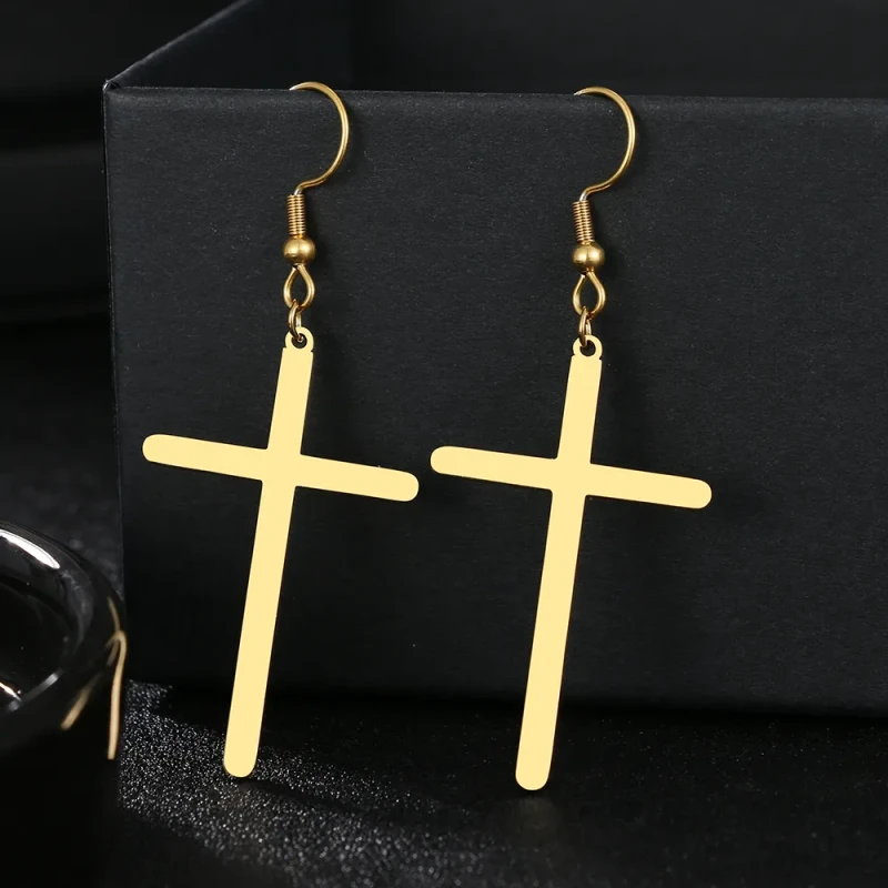 Kolczyki krzyżyki gładkie - stal chirurgiczna