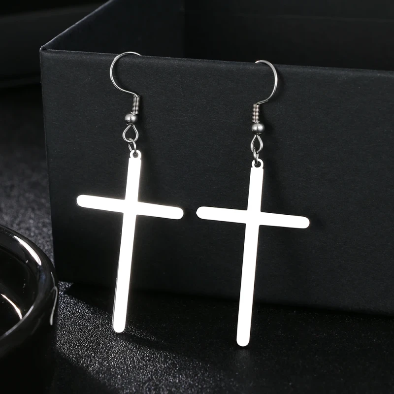 Kolczyki krzyżyki gładkie - stal chirurgiczna