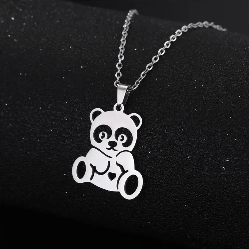 Naszyjnik ze stali nierdzewnej panda