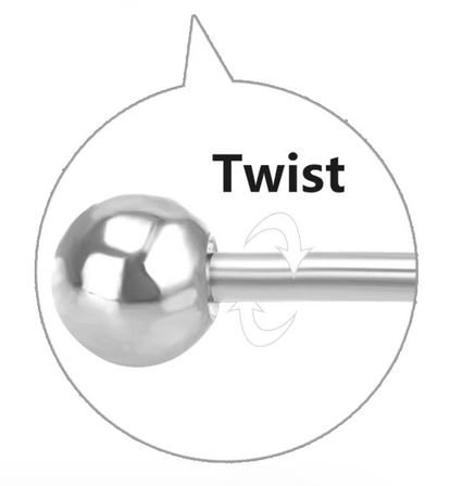 Zestaw srebrnych kolczyków ze stali chirurgicznej z pojedynczą cyrkonią w rozmiarach 3mm, 5mm i 8mm, widoczne zapięcie na zakręcaną kuleczkę.