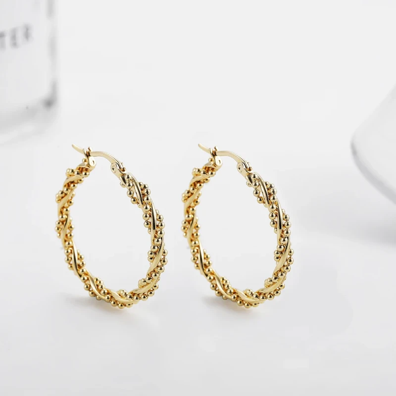 Kolczyki koła skręcone - stal chirurgiczna