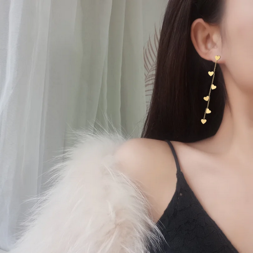 Kolczyki wiszące serduszka - stal chirurgiczna