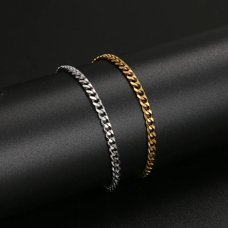 Bransoletka męska pancerka złota - stal nierdzewna