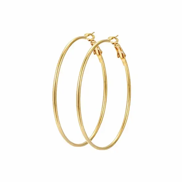 Kolczyki koła kolor złoty - stal chirurgiczna