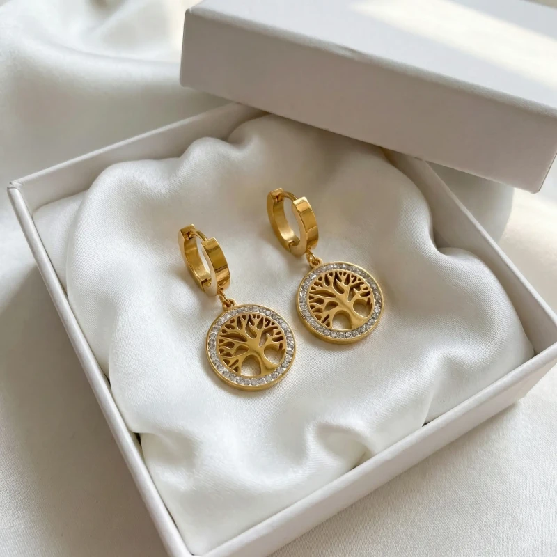 Kolczyki drzewko szczęścia - stal chirurgiczna .webp