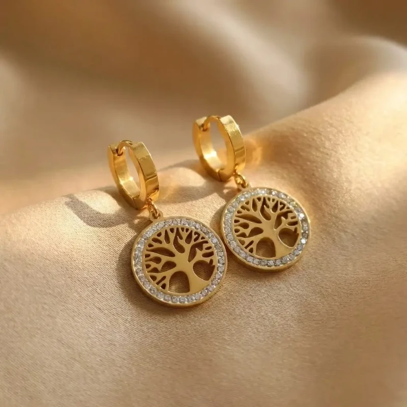 Kolczyki drzewko szczęścia - stal chirurgiczna .webp
