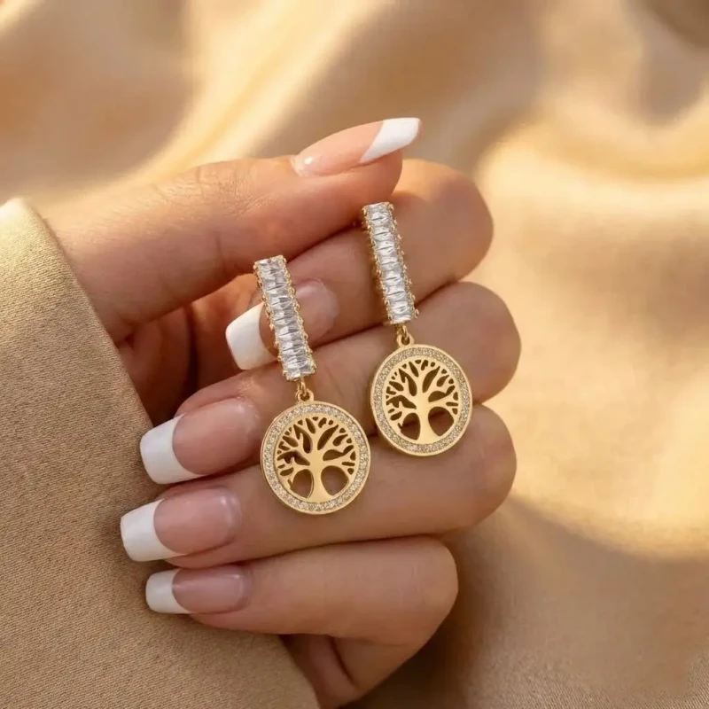 Kolczyki Drzewko Szczęścia ze stali chirurgicznej 316 L.webp