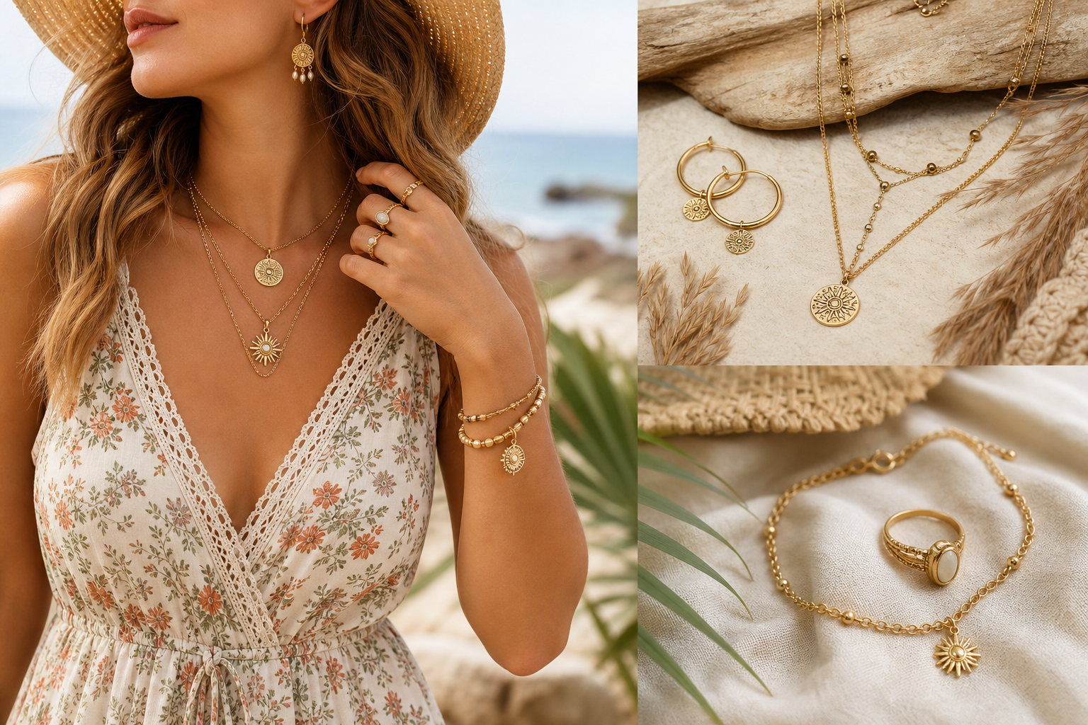 Biżuteria boho ze stali chirurgicznej do letniej sukienki