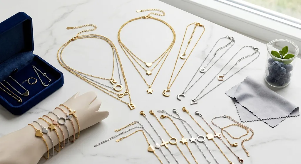 Celebrytki Blueberry ze stali chirurgicznej – modne naszyjniki i bransoletki